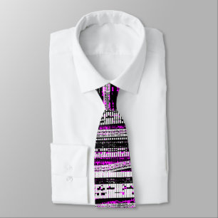 Tech Decay - Black, White and Magenta Tie