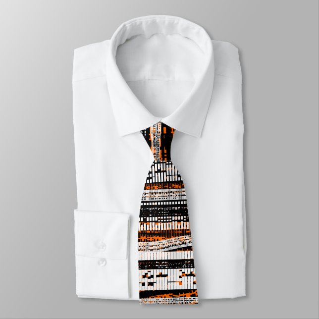 Tech Decay - Black, White and Orange Tie (Tied)