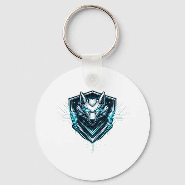 Tech-Den Digital Wolf Keychain 1 (Front)