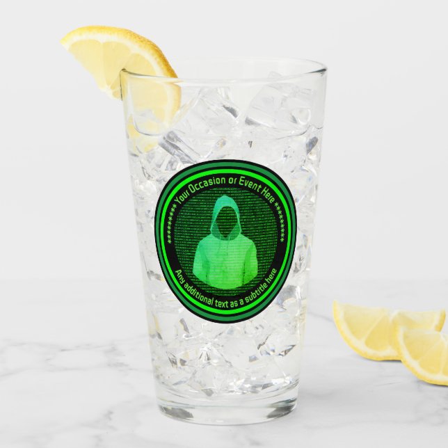 Tech Event Cyber Hacker - Black and Green - Geek Glass (Front Ice)