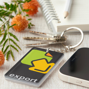 Tech Export Icon Digital Data File Key Ring