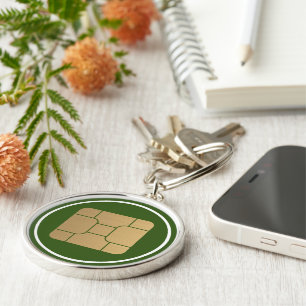 Tech Faux Gold SIM Card Mega Format Vector Art Key Ring