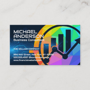 Tech Finance AI Bar Graph Business Card