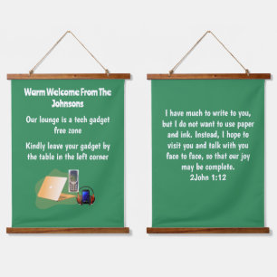 Tech-Free Zone Welcome Wall Tapestry Set