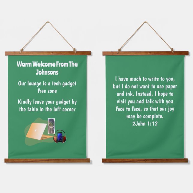 Tech-Free Zone Welcome Wall Tapestry Set (Double)