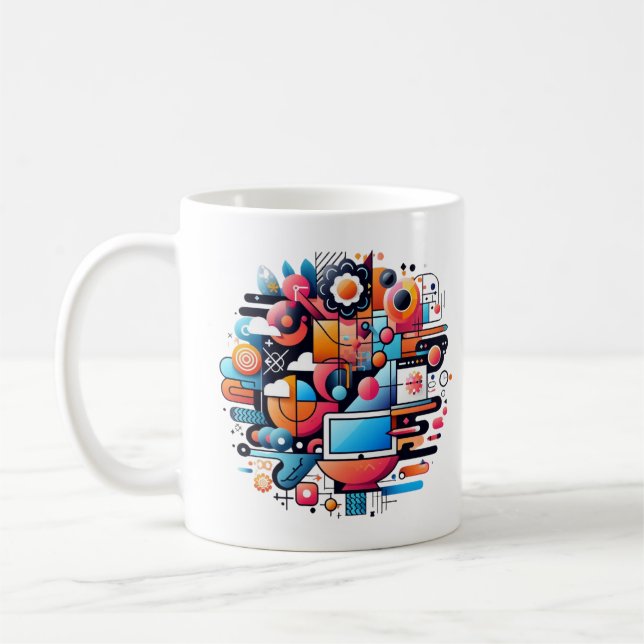 Tech Fusion Design for Modern Aesthetic Tee Coffee Mug (Left)