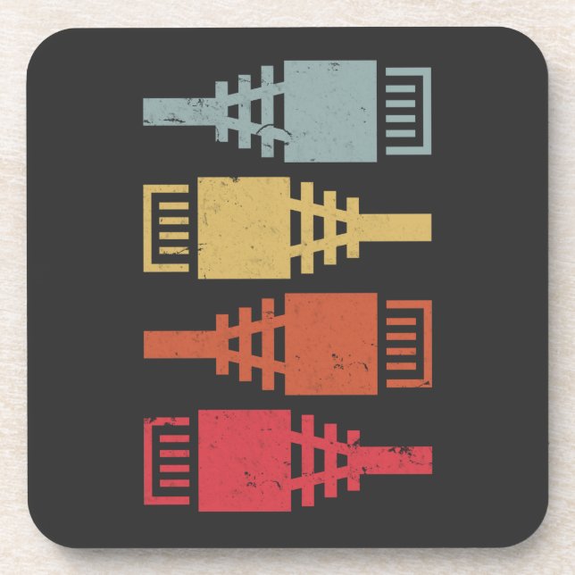 Tech Geek Network Engineer LAN Party Coaster (Front)