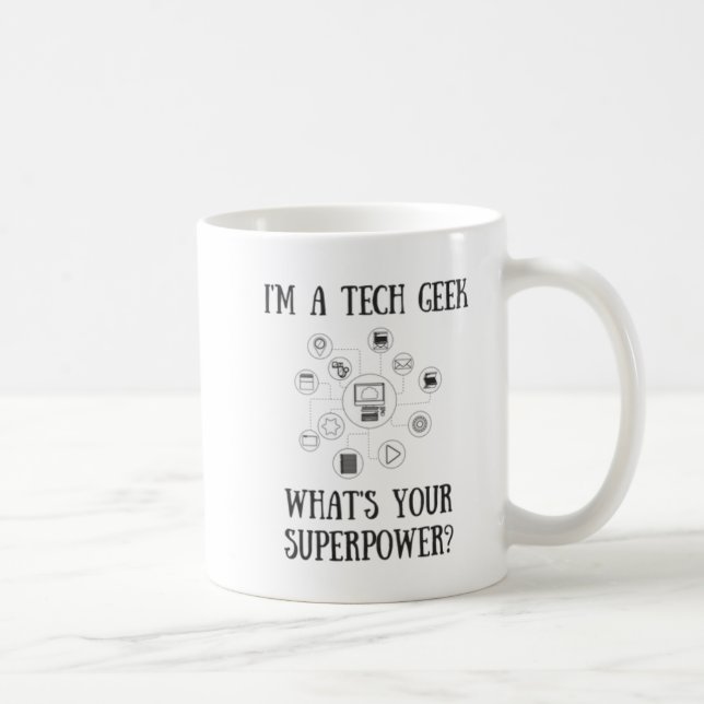 Tech Geek Superpower Mug - Computer Nerd (Right)