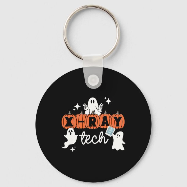 Tech Halloween Technician Squad Xray Tech Pumpkin  Key Ring (Front)