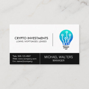 Tech Lightbulb Logo Business Card