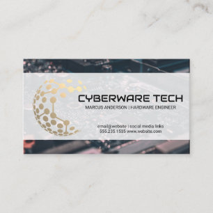 Tech Logo Computer Hardware Business Card