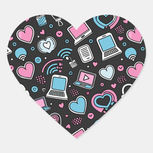 Tech Love Connection Heart Sticker (Front)