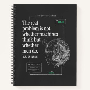 Tech Quote Machines Think Artificial Intelligence Notebook