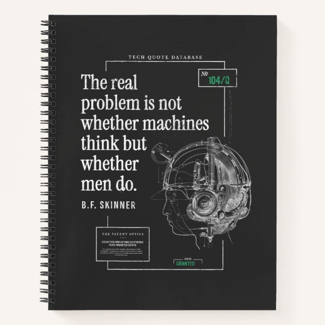 Tech Quote Machines Think Artificial Intelligence Notebook (Front)