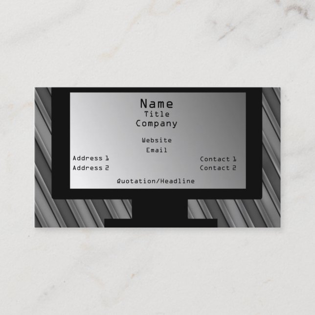 Tech Savvy Business Card, Light Grey Card (Front)