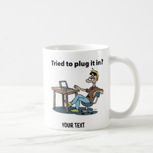 Tech Support Cartoon Man Coffee Mug