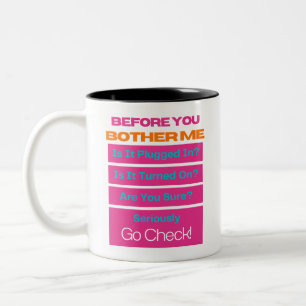 Tech Support Checklist Before You Bother Me  Two-Tone Coffee Mug