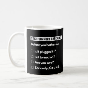 Tech Support Checklist Funny Computer Geek Coffee Mug