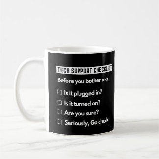Tech Support Checklist Funny Computer Geek Coffee Mug