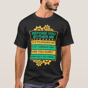 Tech Support Checklist IT Sysadmin Geek Nerd T-Shirt