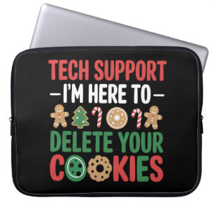 Tech Support Christmas Cookies Funny Work  Laptop Sleeve