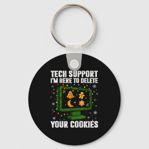 Tech Support Delete Your Cookies Men Ugly Christma Key Ring