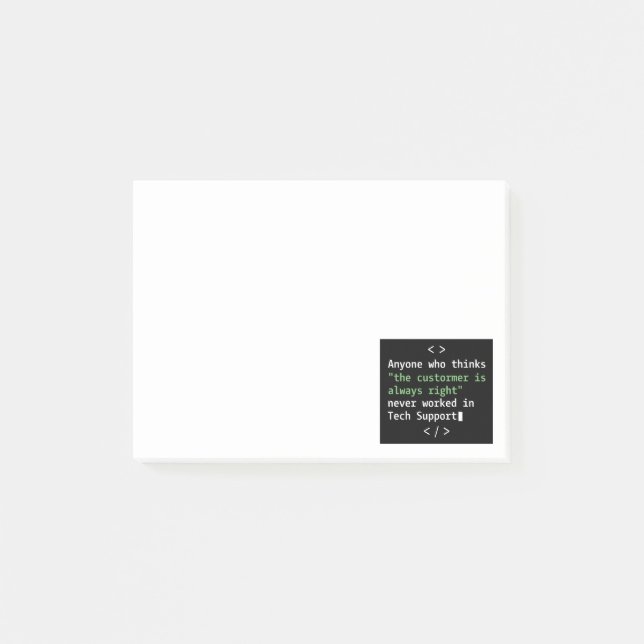 Tech support humour for customer service post-it notes (Front)