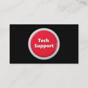 Tech Support Red Panic Button Business Card