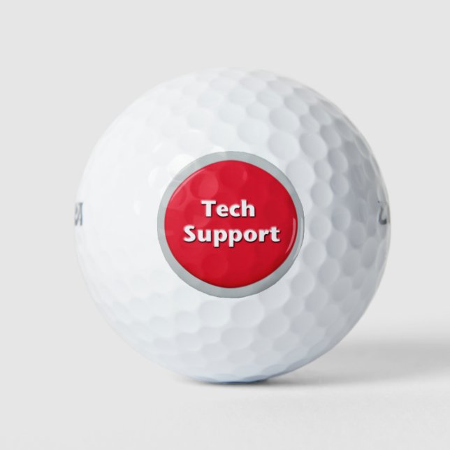 Tech Support Red Panic Button Golf Balls (Front)