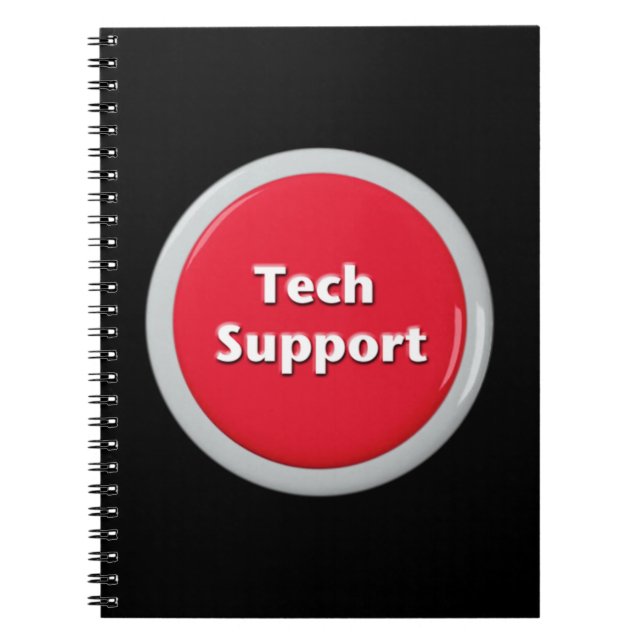 Tech Support Red Panic Button Notebook (Front)