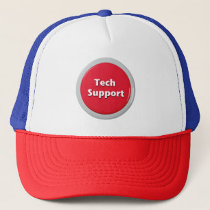 Tech Support Red Panic Button Trucker Hat