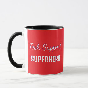 Tech Support Superhero Funny Humour Monogrammed Re Mug