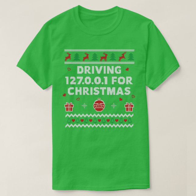 Tech Support Ugly Christmas Funny Computer IT Nerd T-Shirt (Design Front)