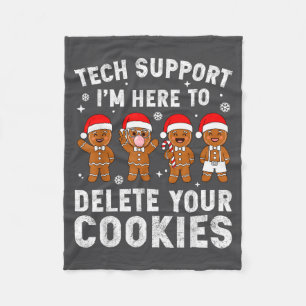 Tech Suprt Christmas Cookies Women Men Funny Chris Fleece Blanket