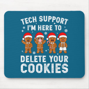 Tech Suprt Christmas Cookies Women Men Funny Chris Mouse Pad