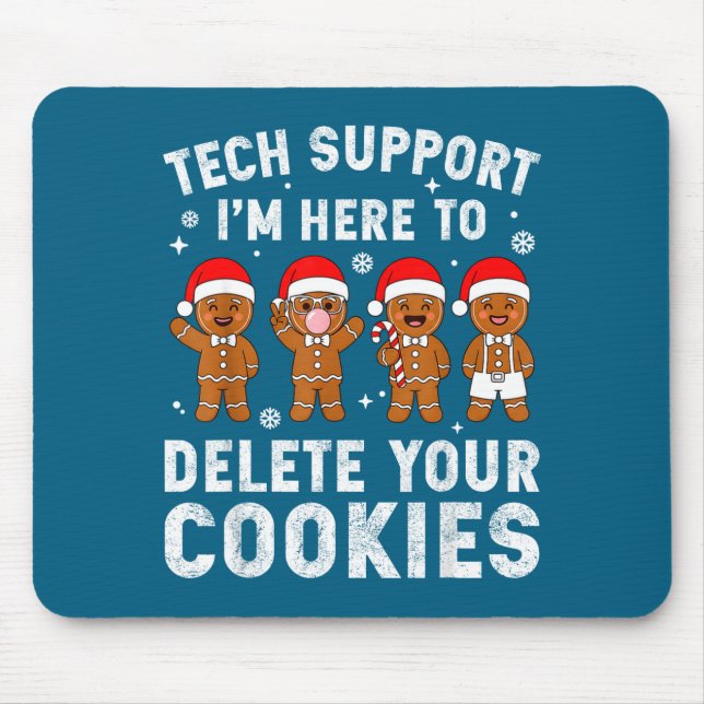 Tech Suprt Christmas Cookies Women Men Funny Chris Mouse Pad (Front)
