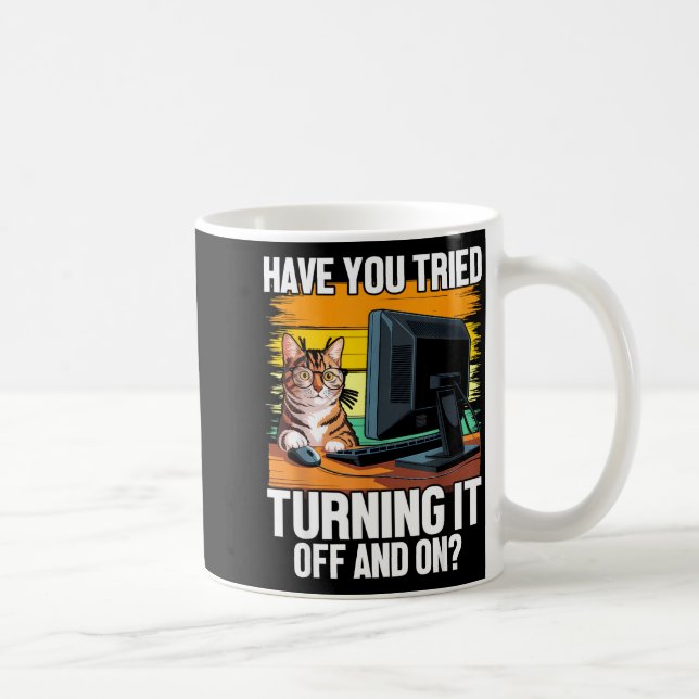 Tech Suprt Humor I Cat Engineer Computer It Guy  Coffee Mug (Right)