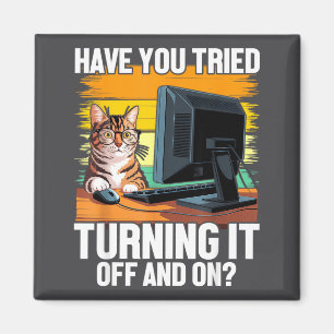 Tech Suprt Humor I Cat Engineer Computer It Guy Magnet