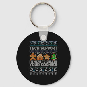 Tech-suprt I’m Here To Delete Your Cookies Christm Key Ring