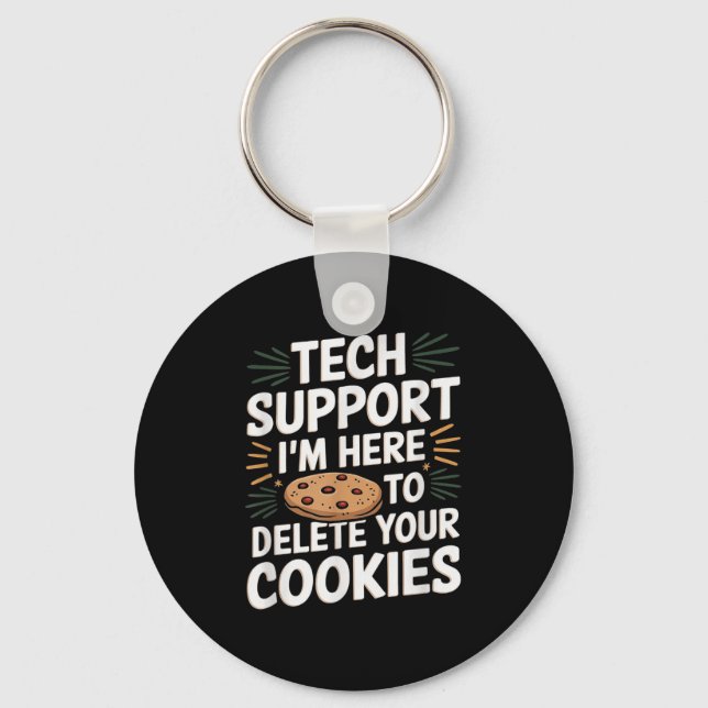 Tech Suprt I'm Here To Delete Your Cookies Christm Key Ring (Front)