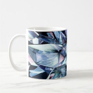 Tech tech triangle crystal background. coffee mug