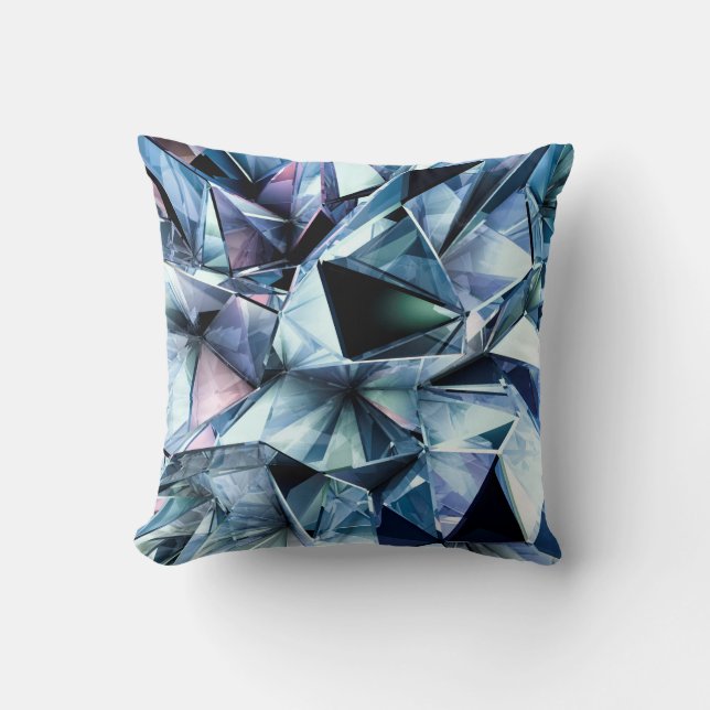 Tech tech triangle crystal background. cushion (Front)