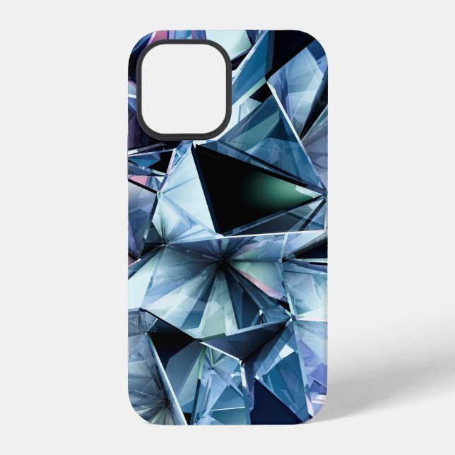 Tech tech triangle crystal background. iPhone case (Back)