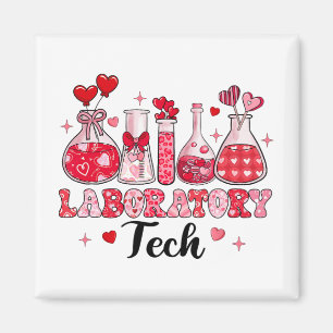 Tech Test Tube Leopard Hearts Valentine's Day  Magnet
