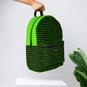 Tech Theme: Computer Code for IT Professional Printed Backpack