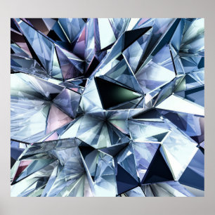 Tech Triangle Crystal: 3D Background Poster