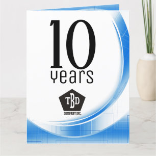 Tech wave 10 year employee anniversary award card