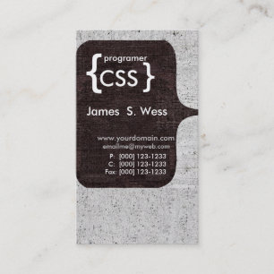 Techie Modern CSS Computer Software Developer Business Card