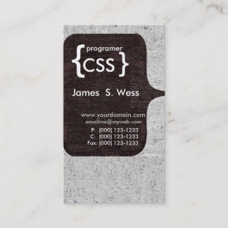 Techie Modern CSS Computer Software Developer Business Card