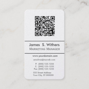 Techie Modern Minimalist QR Code Photo / Logo Business Card